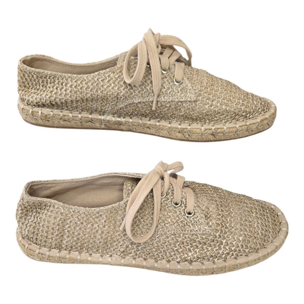 ASOS DESIGN derby espadrilles in stone basket weave